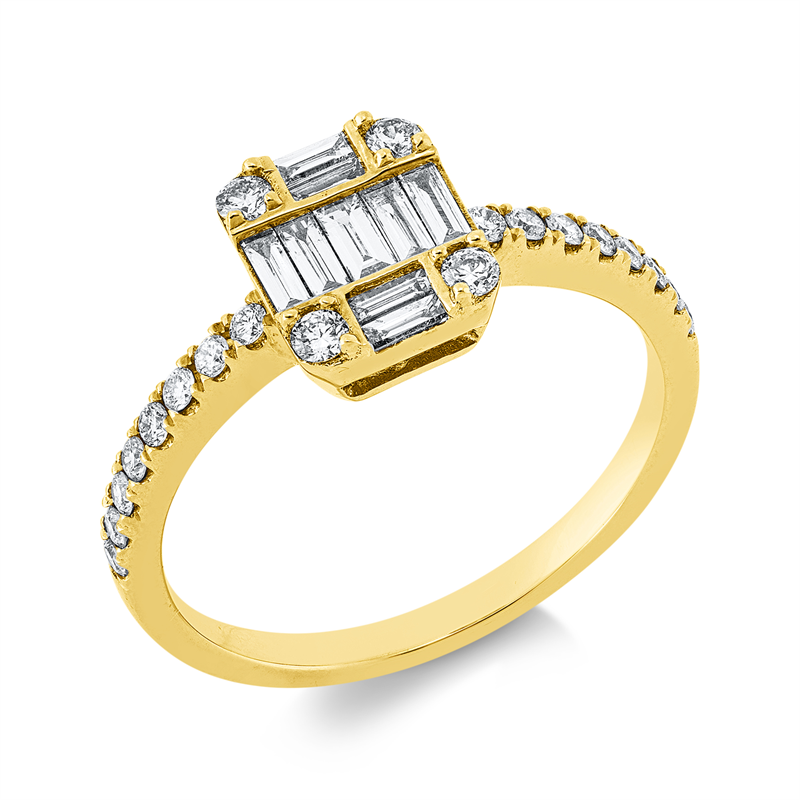 Baguette Illusion Ring Gelbgold 18kt 0,48ct