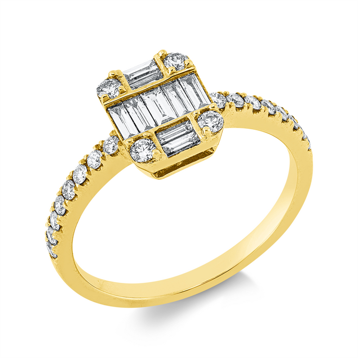 Baguette Illusion Ring Gelbgold 18kt Ref-1JD25