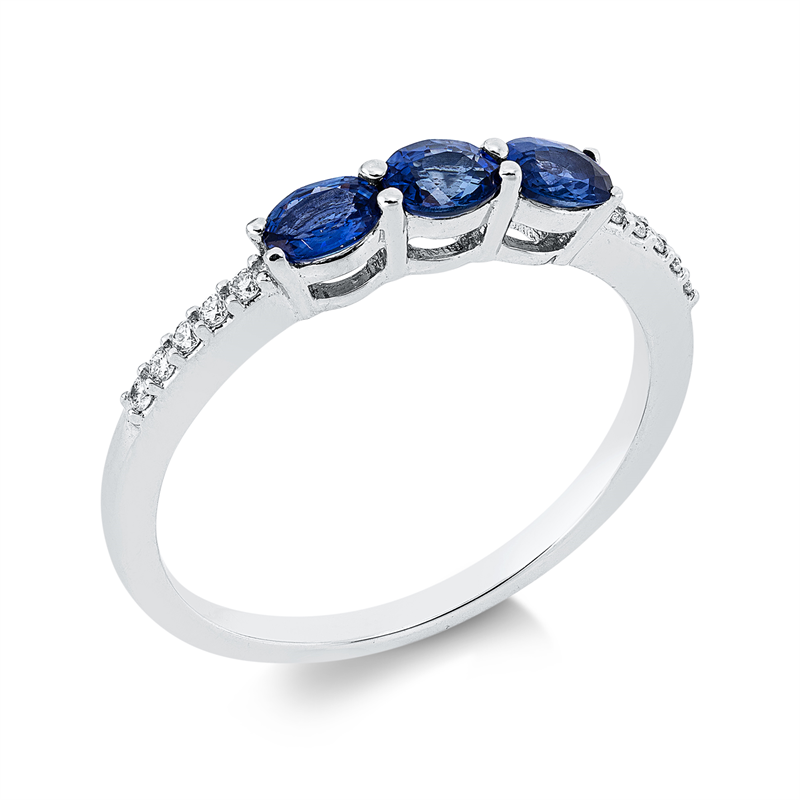 Farbstein Classic Ring Weißgold 18kt 0,06ct