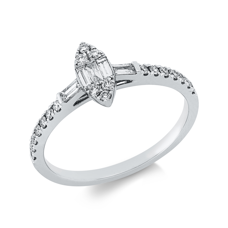 Baguette Illusion Ring Weißgold 18kt 0,29ct