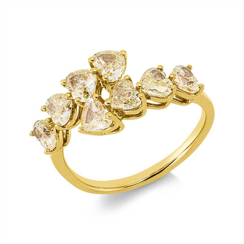 Farbiger Diamant Ring Gelbgold 18kt 2,14ct