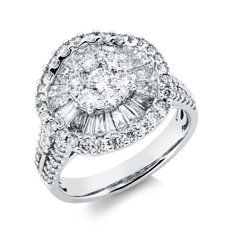 Baguette Illusion Ring Weißgold 18kt 1,88ct