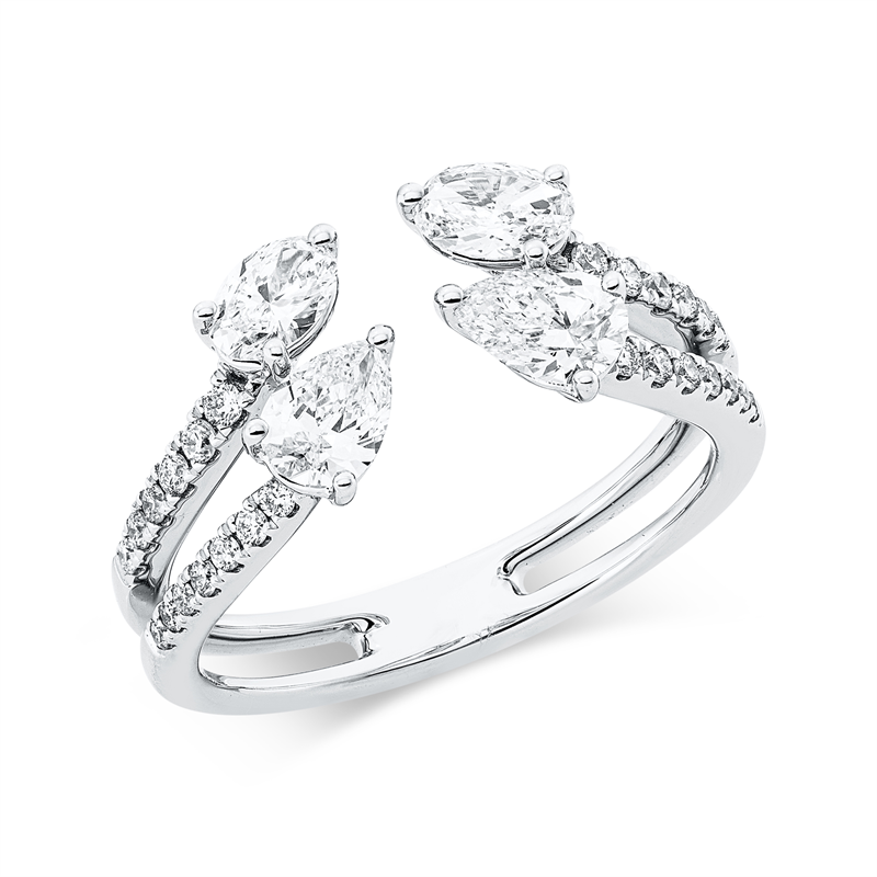 Mehrfachsteinbesatz Ring Weißgold 18kt 1,06ct