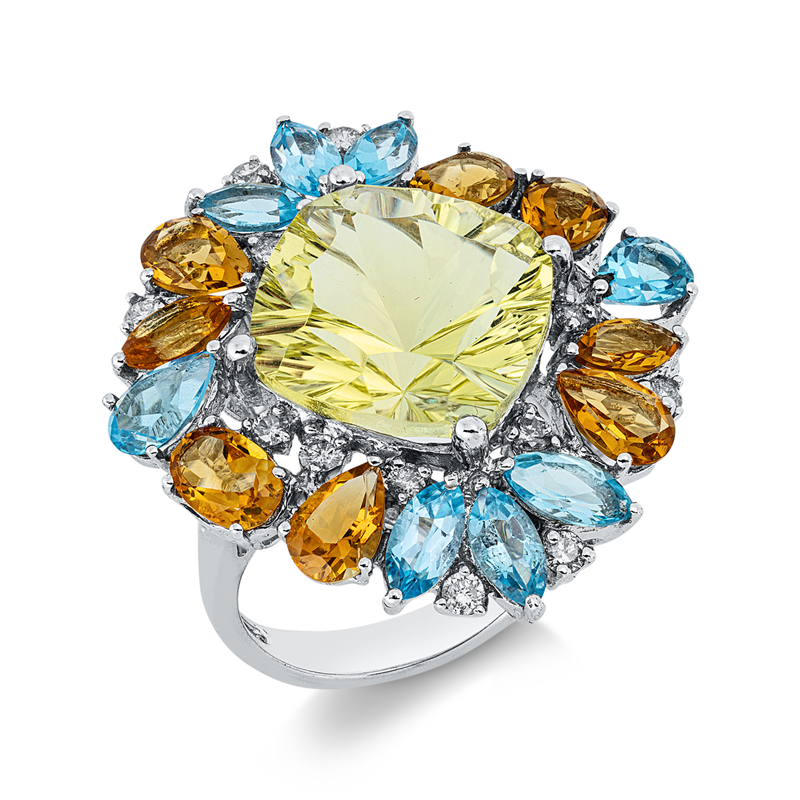 Farbstein Fashion Ring Weißgold 18kt 0,4ct