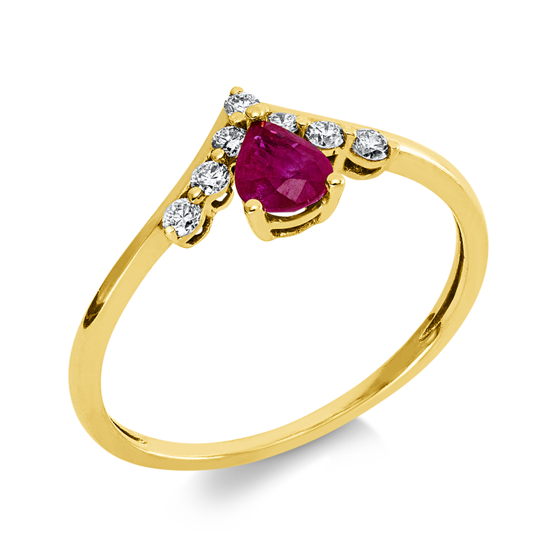 Farbstein Classic Ring Weißgold 18kt 0,12ct