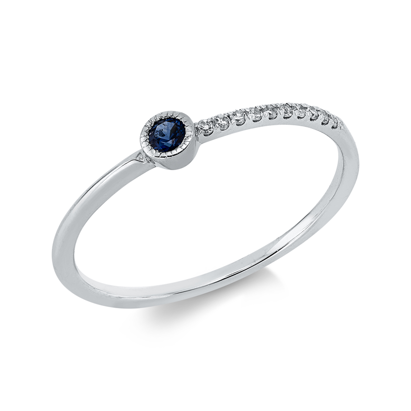 Farbstein Classic Ring Weißgold 18kt 0,05ct