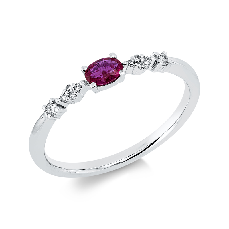 Farbstein Classic Ring Weißgold 18kt 0,05ct