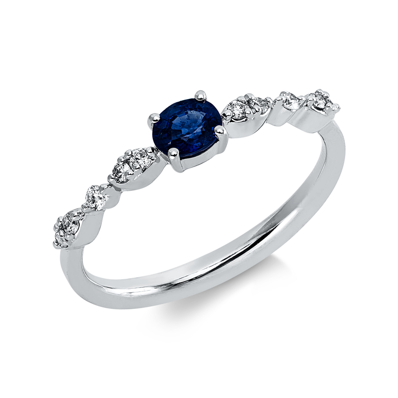 Farbstein Classic Ring Weißgold 18kt 0,11ct