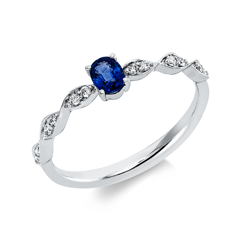 Farbstein Classic Ring Weißgold 18kt 0,09ct