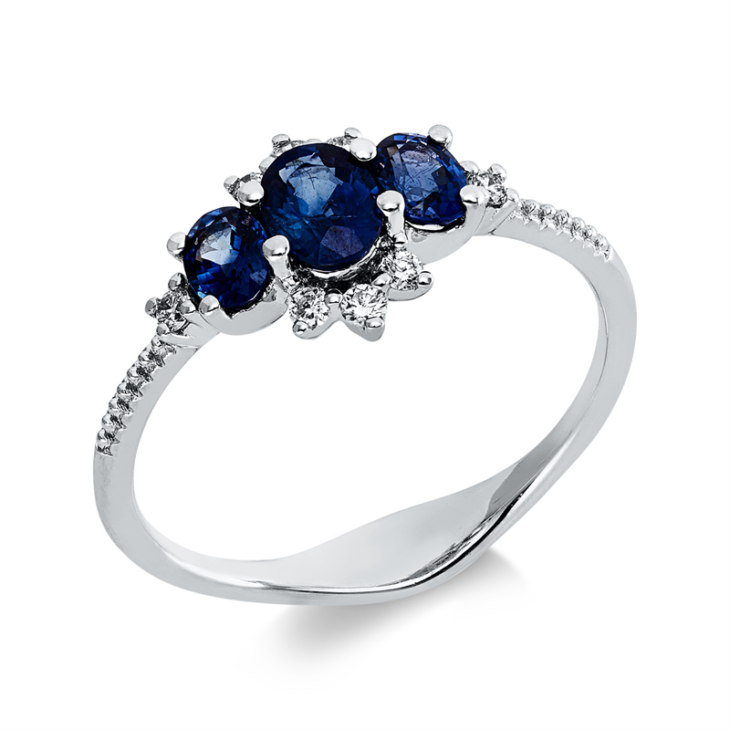 Farbstein Classic Ring Weißgold 18kt 0,11ct
