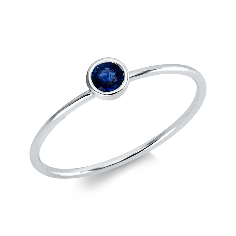 Farbstein Classic Ring Weißgold 18kt