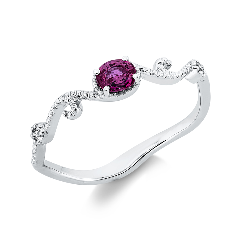 Farbstein Classic Ring Weißgold 18kt 0,02ct