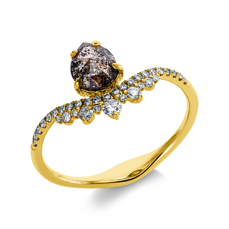 Farbiger Diamant Ring Gelbgold 18kt 0,86ct