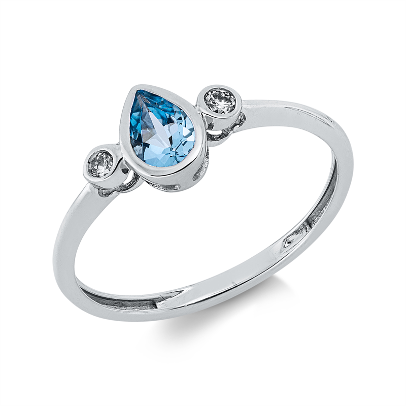 Farbstein Fashion Ring Weißgold 18kt 0,07ct