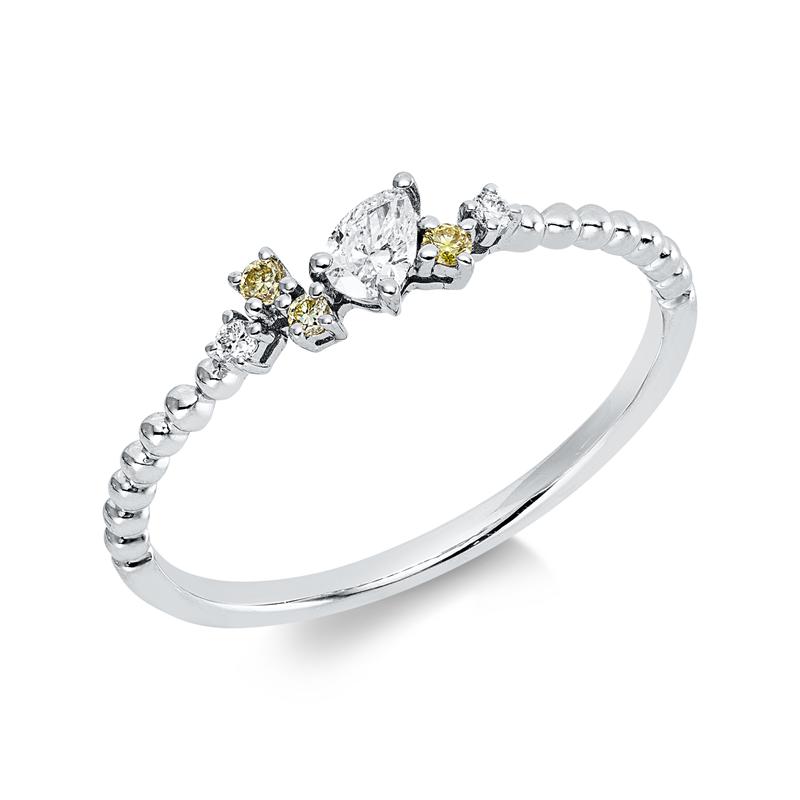 Farbiger Diamant Ring Weißgold 18kt 0,17ct