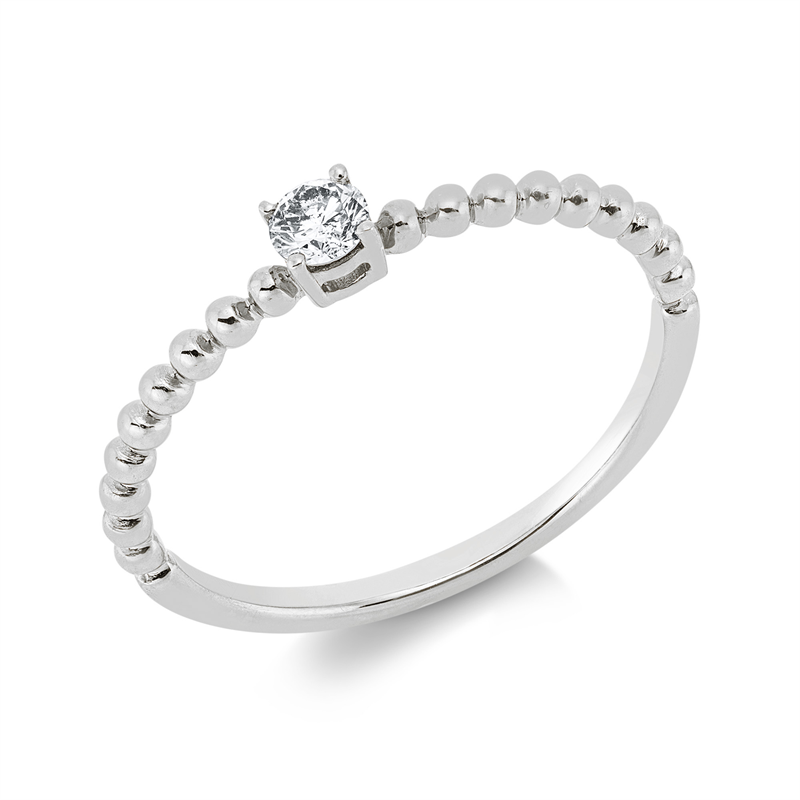 Solitaire Ring Weißgold 18kt 0,12ct