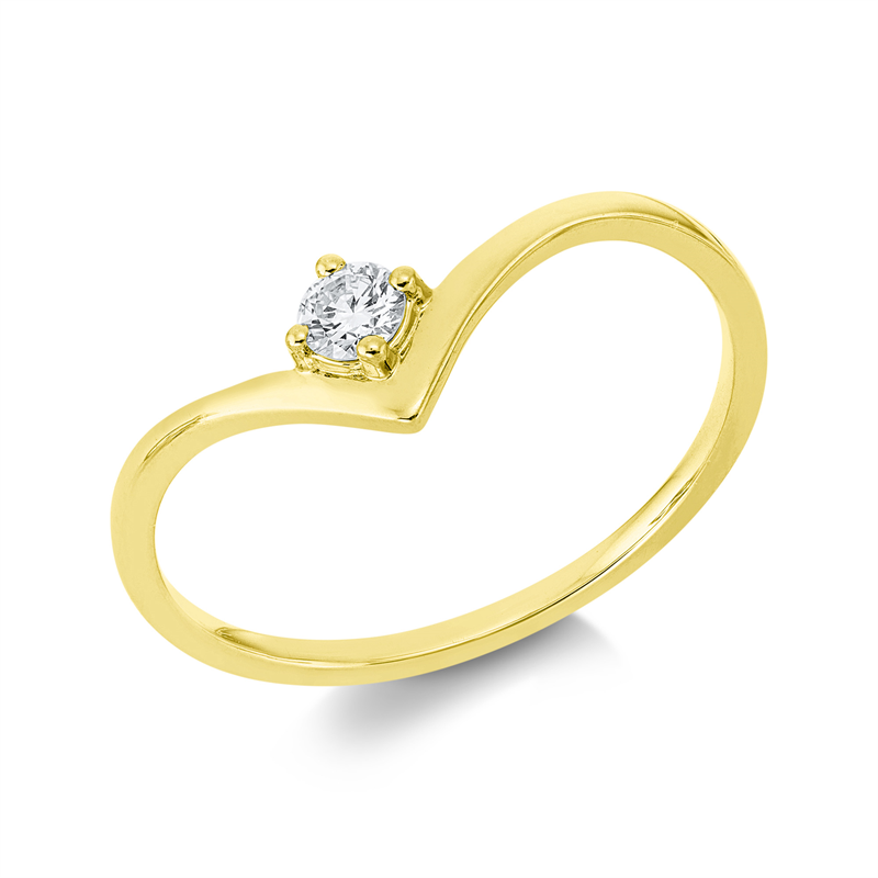 Solitaire Ring Weißgold 18kt 0,11ct