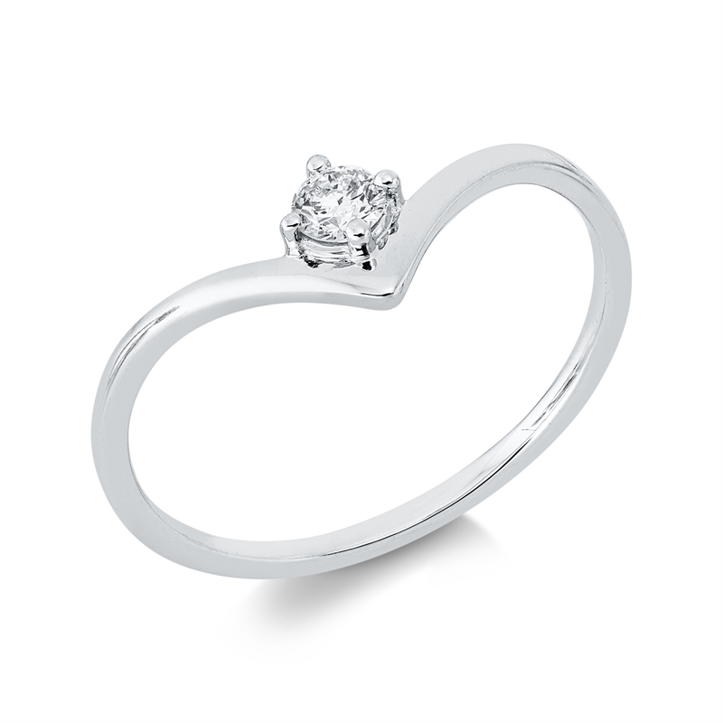 Solitaire Ring Weißgold 18kt 0,11ct