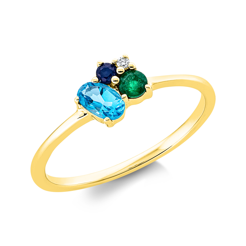Farbstein Classic Ring Weißgold 18kt 0,01ct