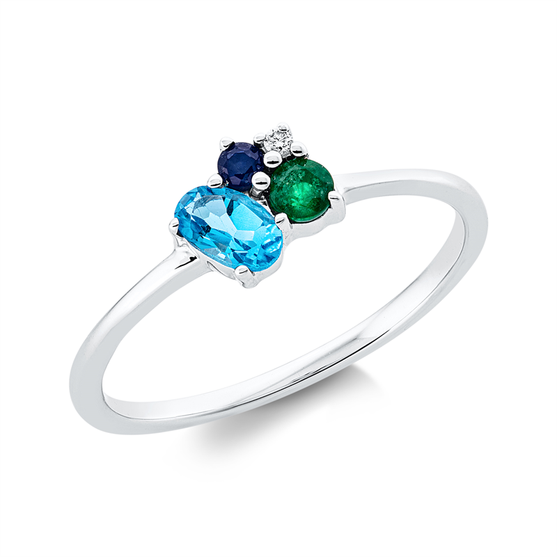 Farbstein Classic Ring Weißgold 18kt 0,01ct