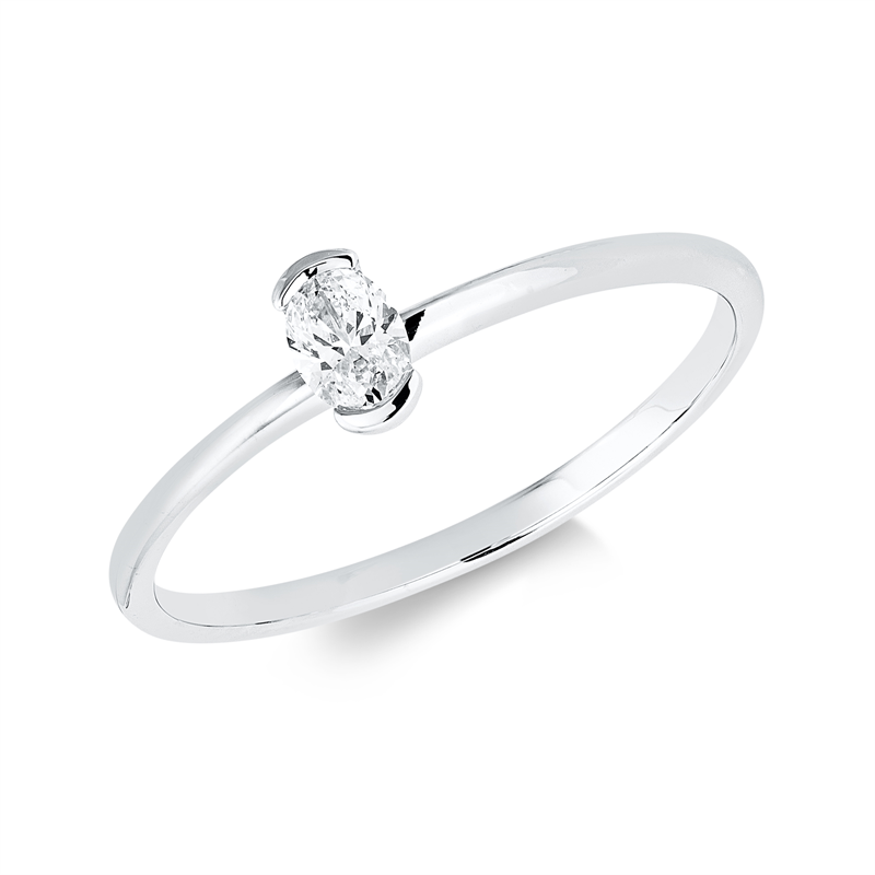 Solitaire Ring Weißgold 18kt 0,15ct