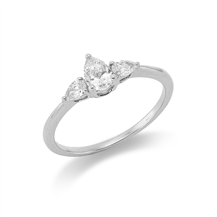 Solitaire mit Besatz Ring Weißgold 18kt Ref-1JL43