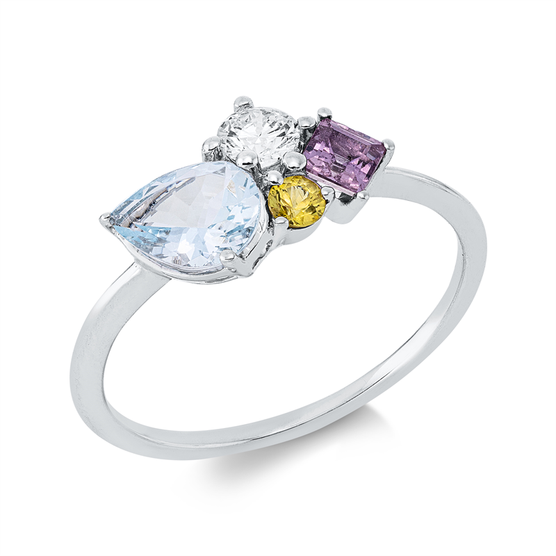 Farbstein Fashion Ring Weißgold 18kt Ref-1JL94