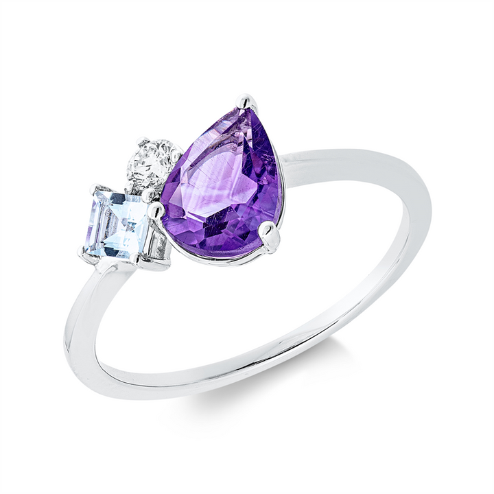 Farbstein Fashion Ring Weißgold 18kt Ref-1JL97
