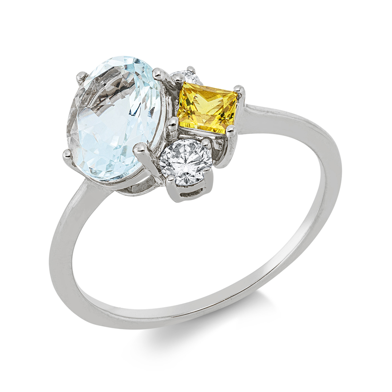 Farbstein Fashion Ring Weißgold 18kt Ref-1JM21