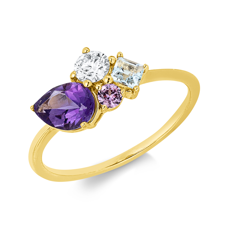 Farbstein Fashion Ring Gelbgold 18kt 0,18ct