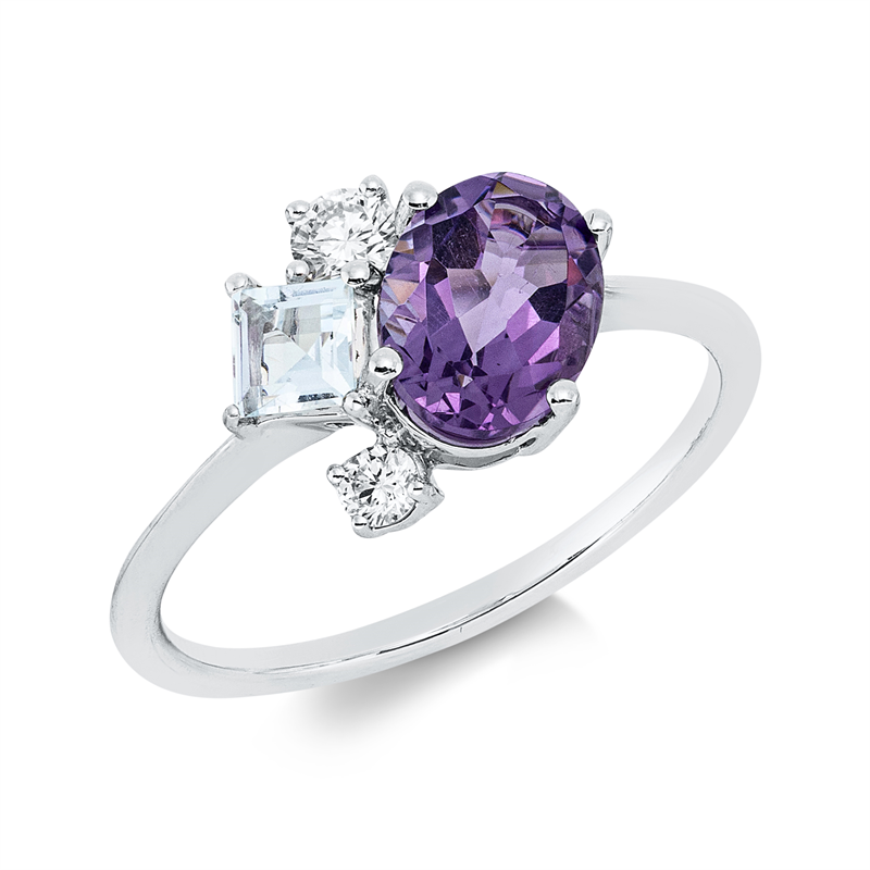 Farbstein Fashion Ring Weißgold 18kt Ref-1JN16