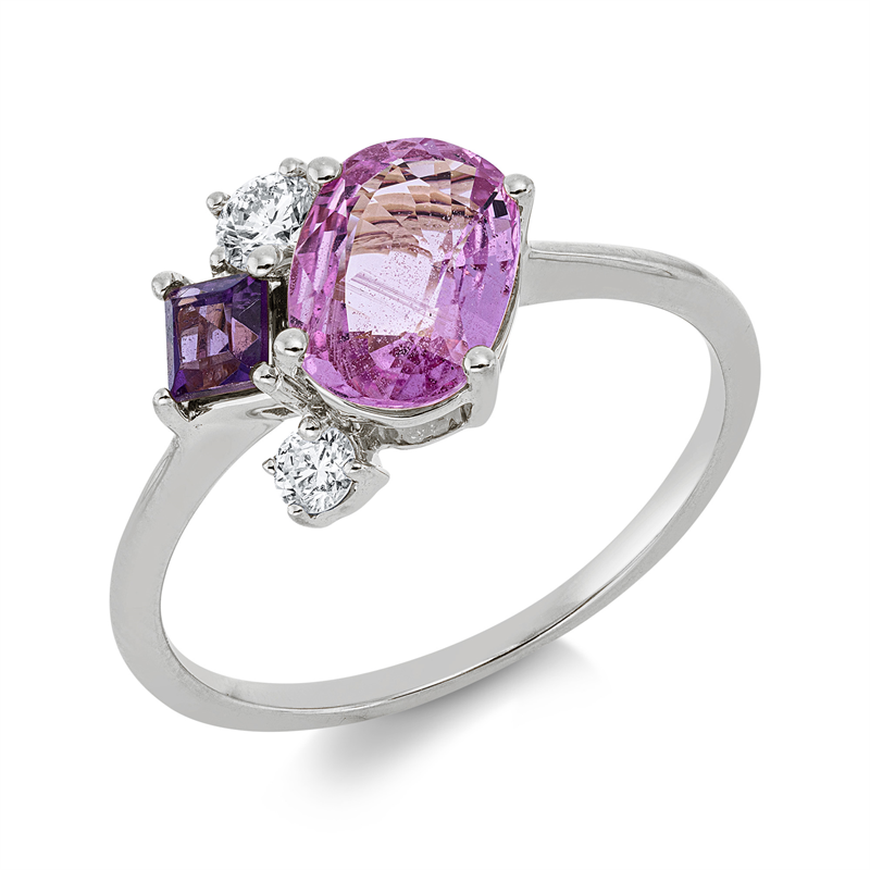 Farbstein Fashion Ring Weißgold 18kt Ref-1JN32