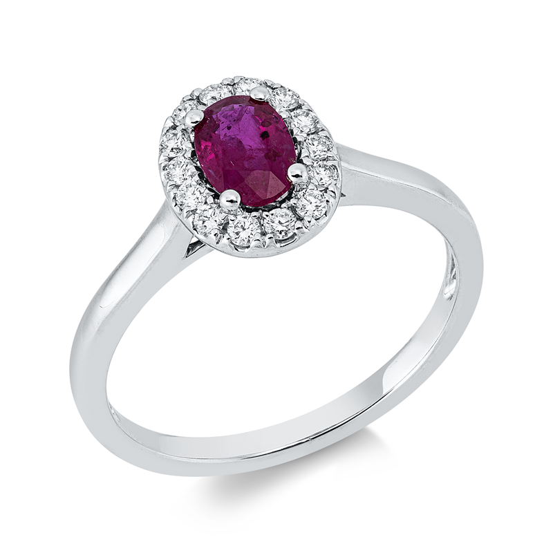 Farbstein Classic Ring Weißgold 18kt 0,16ct