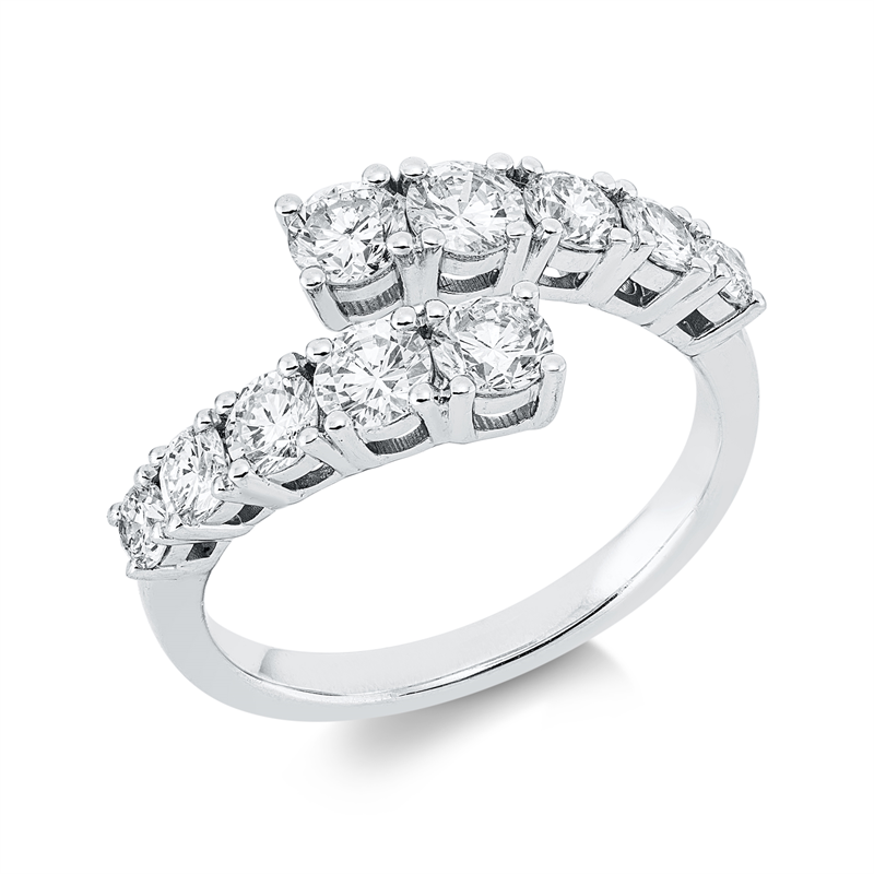 Mehrfachsteinbesatz Ring Weißgold 18kt 1,35ct