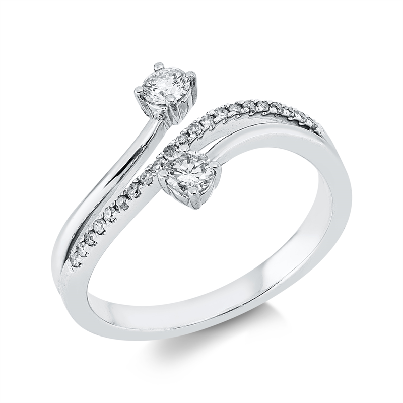 Modern Woman Ring Weißgold 18kt 0,3ct