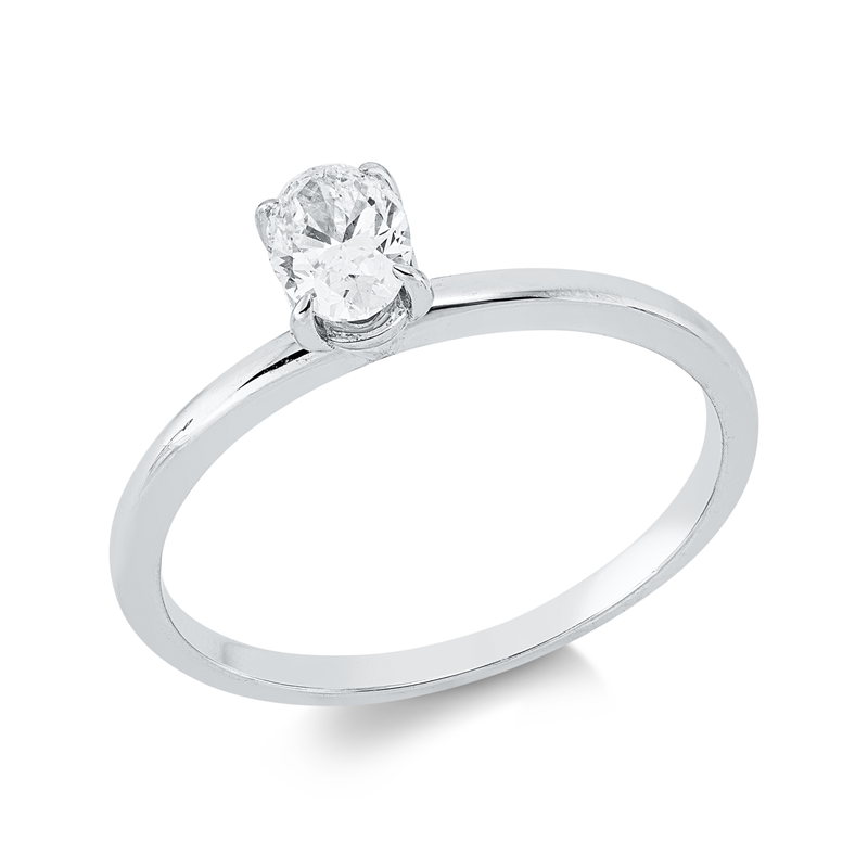 Solitaire Ring Weißgold 18kt Ref-1JT90