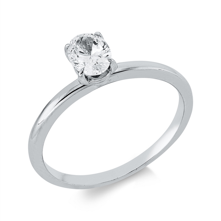 Solitaire Ring Weißgold 18kt Ref-1JT91