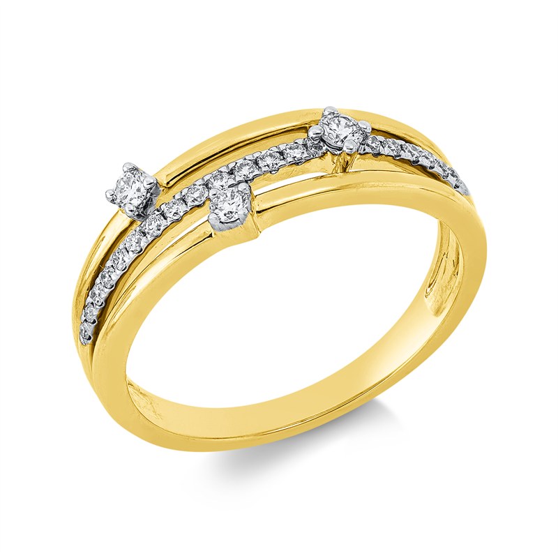 Modern Woman Ring Gelbgold / Weißgold 14kt 0,11ct