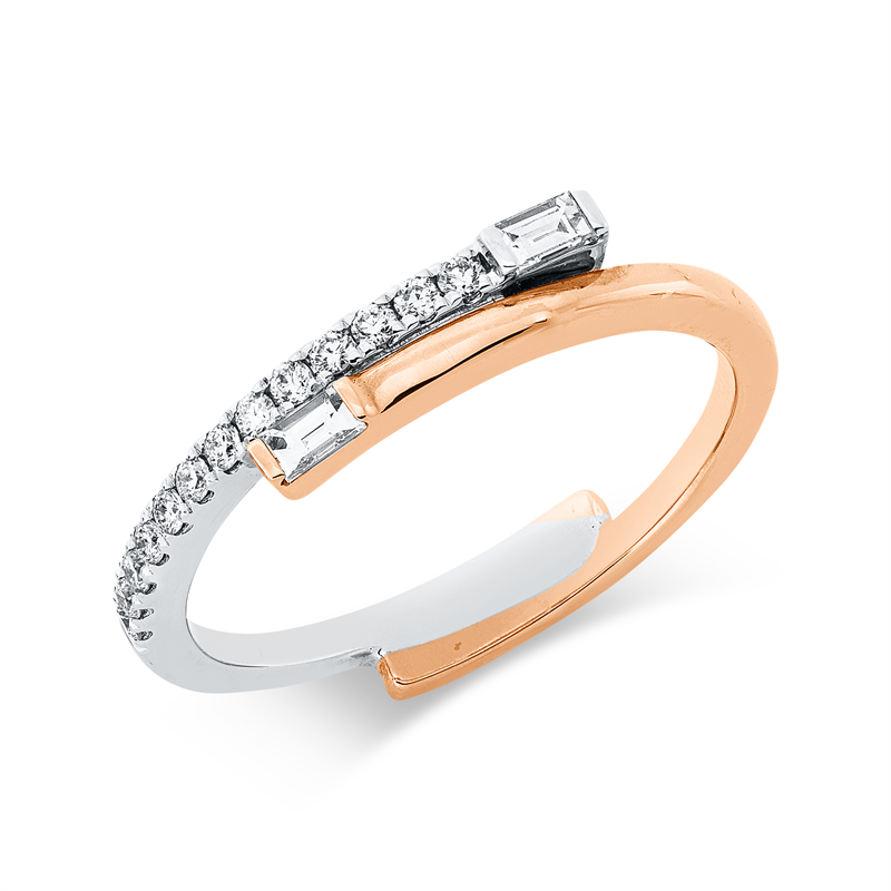 Modern Woman Ring Rotgold / Weißgold 18kt 0,23ct