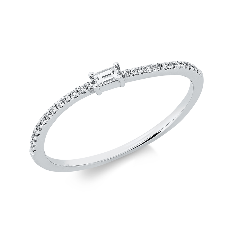 Baguette Ring Weißgold 18kt 0,1ct