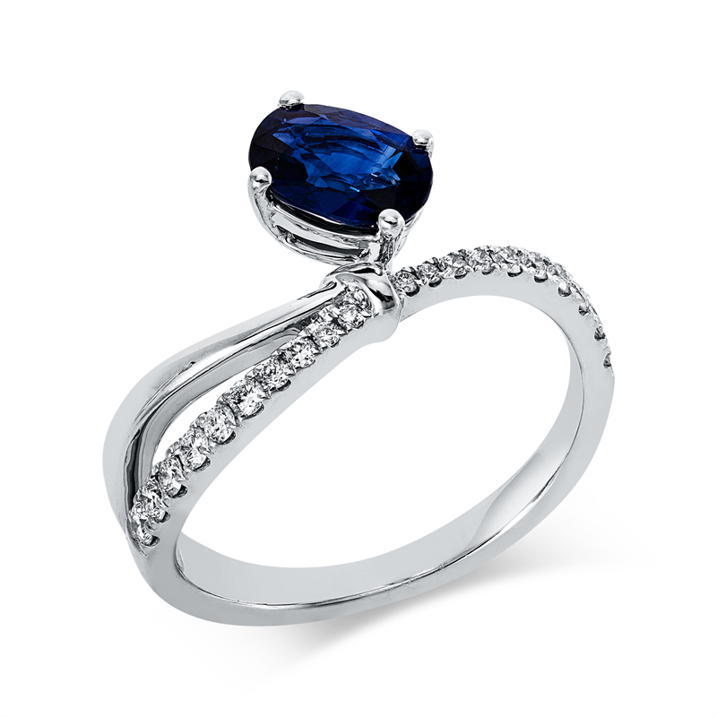 Farbstein Classic Ring Weißgold 18kt Ref-1JU83