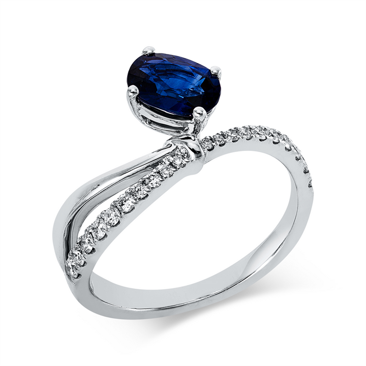 Farbstein Classic Ring Weißgold 18kt Ref-1JU83
