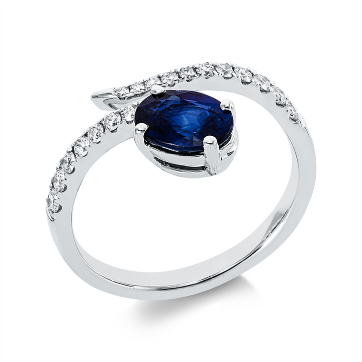 Farbstein Classic Ring Weißgold 18kt Ref-1JU85