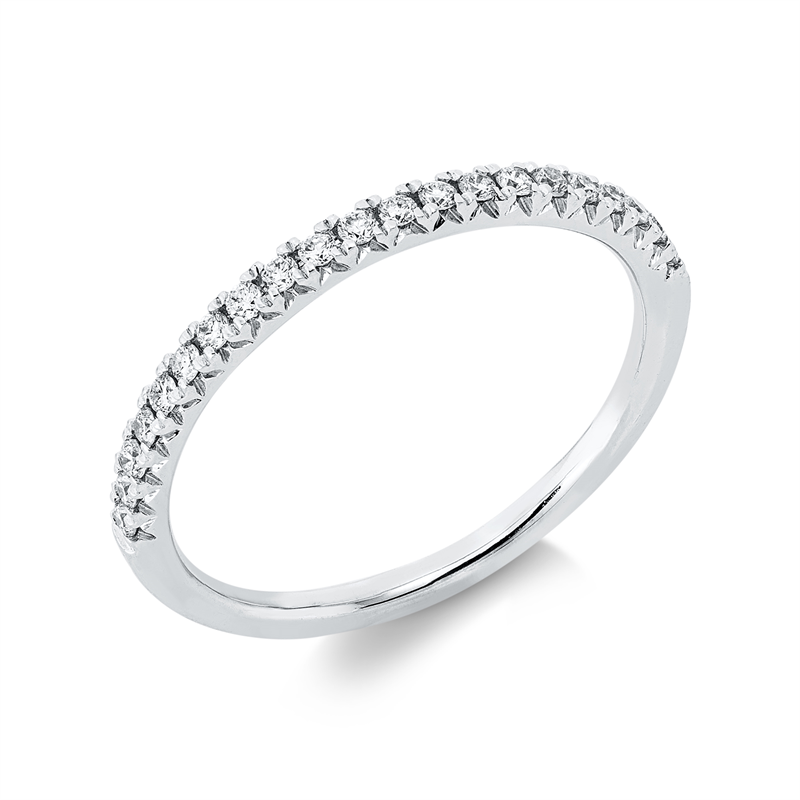 Memoire halb Ring Weißgold 18kt 0,18ct