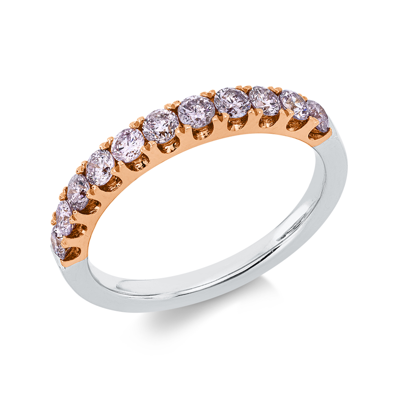 Memoire halb Ring Weißgold / Rotgold 18kt 0,69ct