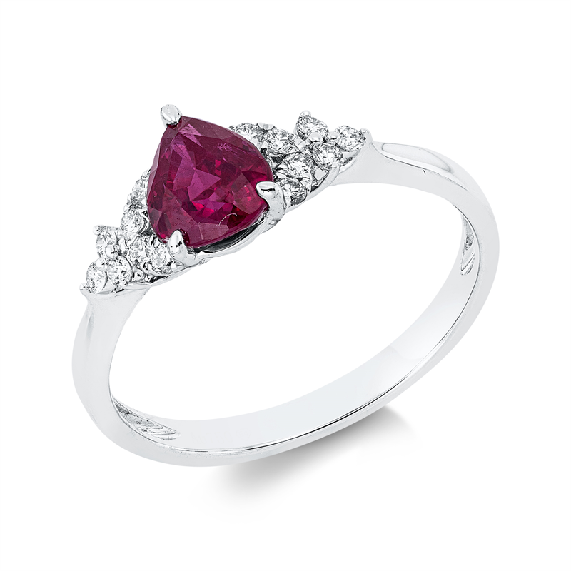 Farbstein Classic Ring Weißgold 18kt 0,14ct