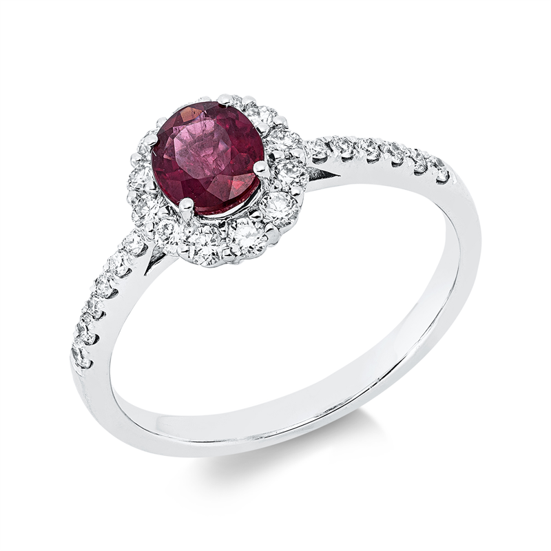 Farbstein Classic Ring Weißgold 18kt 0,38ct