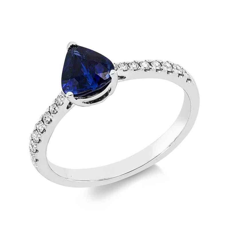 Farbstein Classic Ring Weißgold 18kt 0,15ct