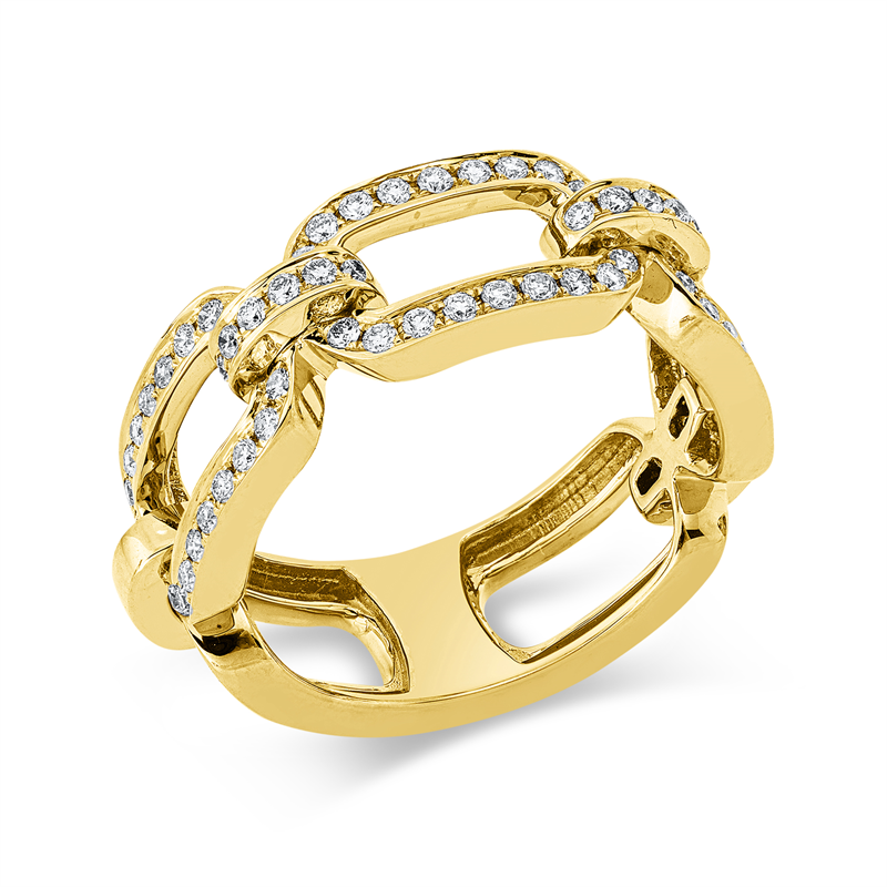 Mehrfachsteinbesatz Ring Gelbgold 18kt 0,42ct