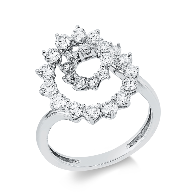 Mehrfachsteinbesatz Ring Weißgold 18kt 1,16ct